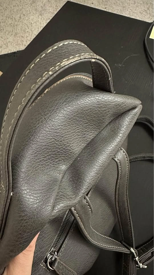 Roots faux leather backpack (dark grey) - photo 4