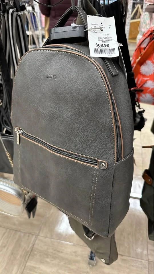 Roots faux leather backpack (dark grey) - photo 5