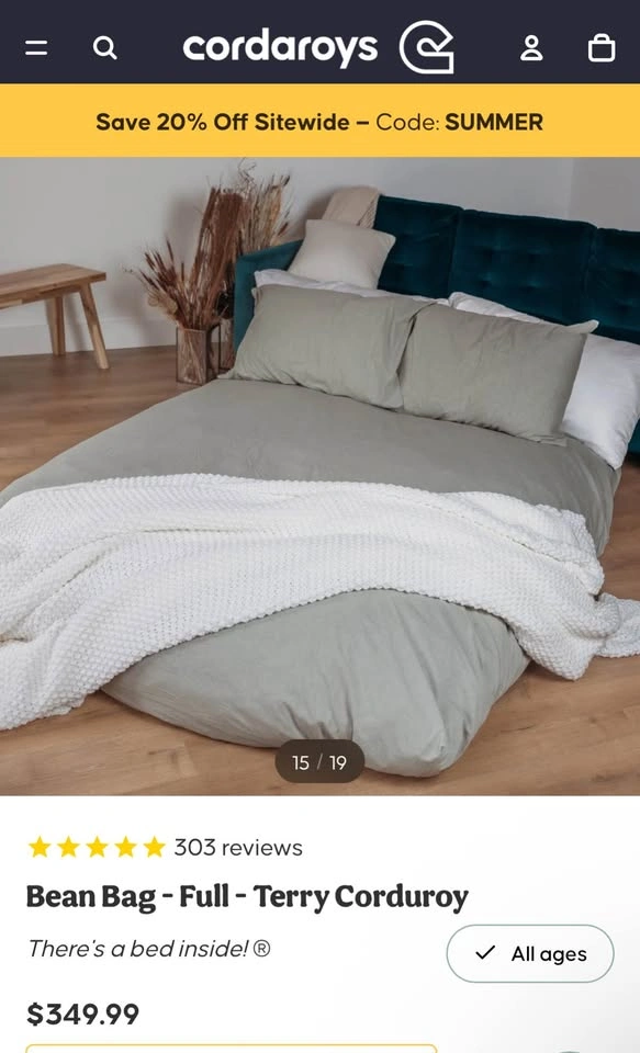Bean Bag - CordaRoy's - photo 3