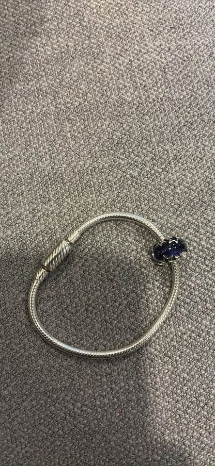 Pandora Sterling Silver Snake Chain Bracelet with Charm - photo 2