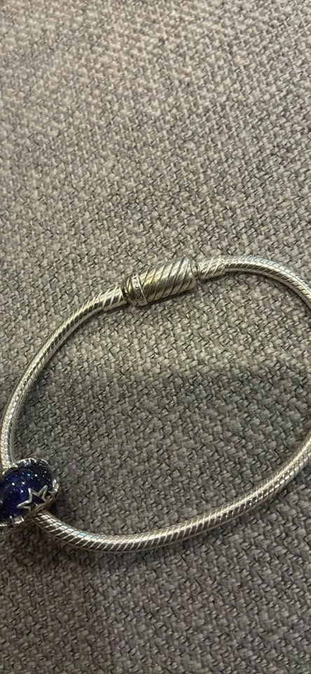Pandora Sterling Silver Snake Chain Bracelet with Charm - photo 3