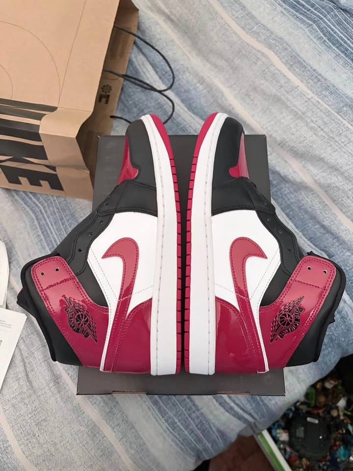 Jordan 1 Patent Bred Toe Size US 10.5 mens (firm price, no trade - photo 5