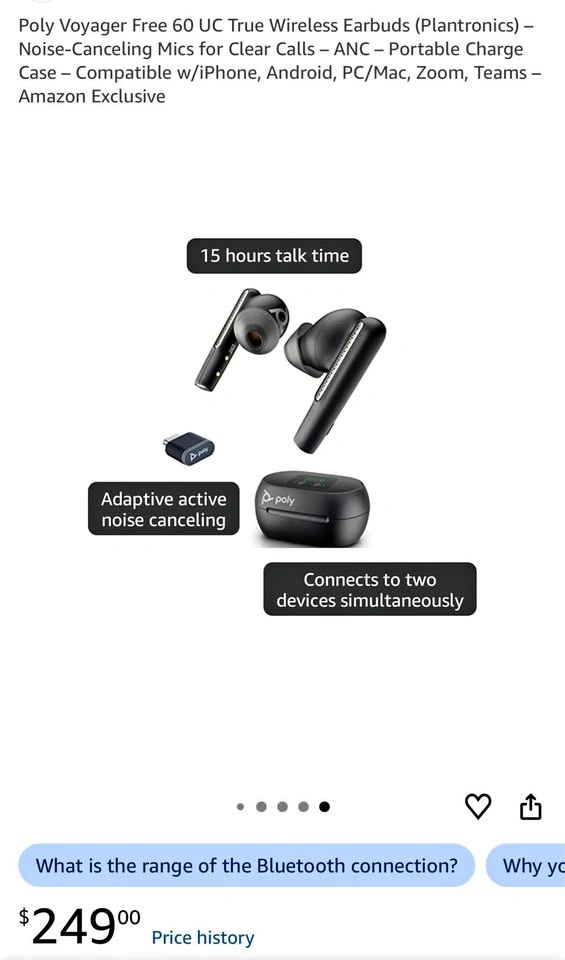 Poly Voyager Free 60 UC True Wireless Earbuds