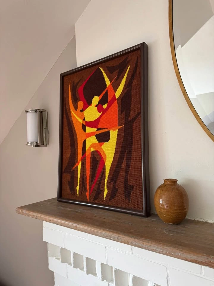 Vintage French Margot de Paris Needlepoint - MCM Abstract - photo 4
