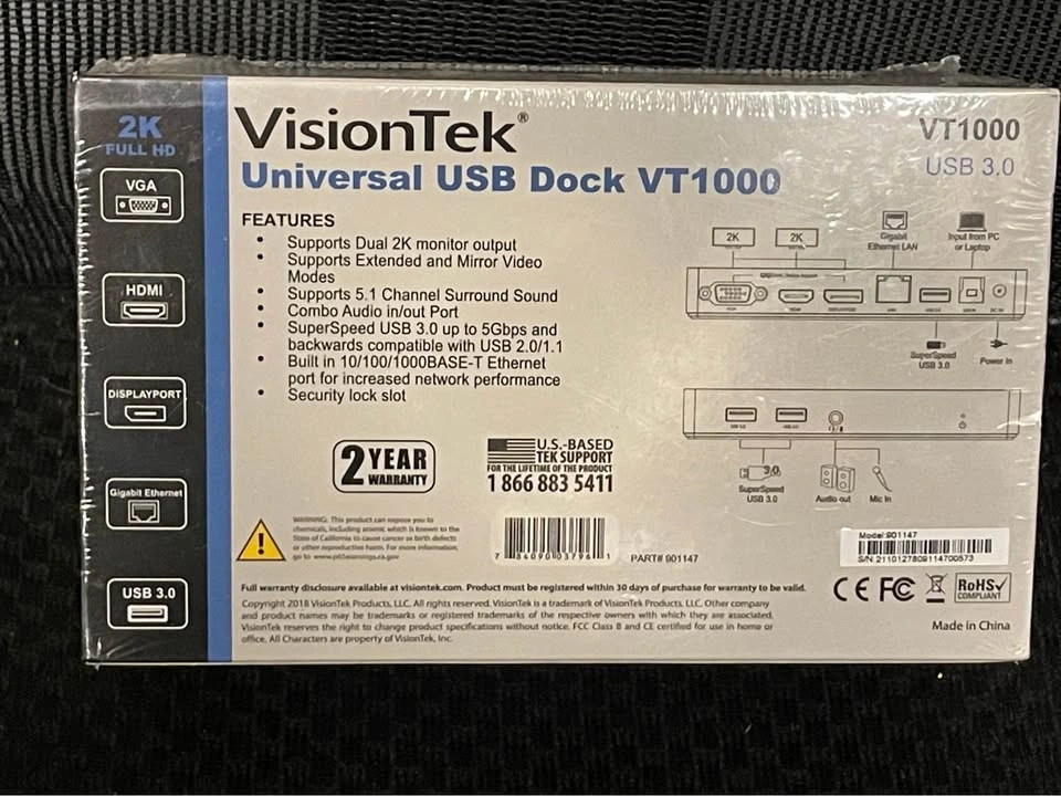VisionTek VT1000 Dual Display USB 3.0 Docking Station - photo 2