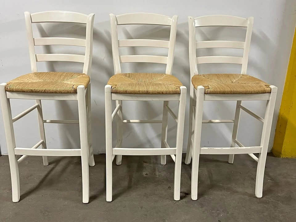Pottery Barn Ladder-Back Rush Seat Dining Chairs