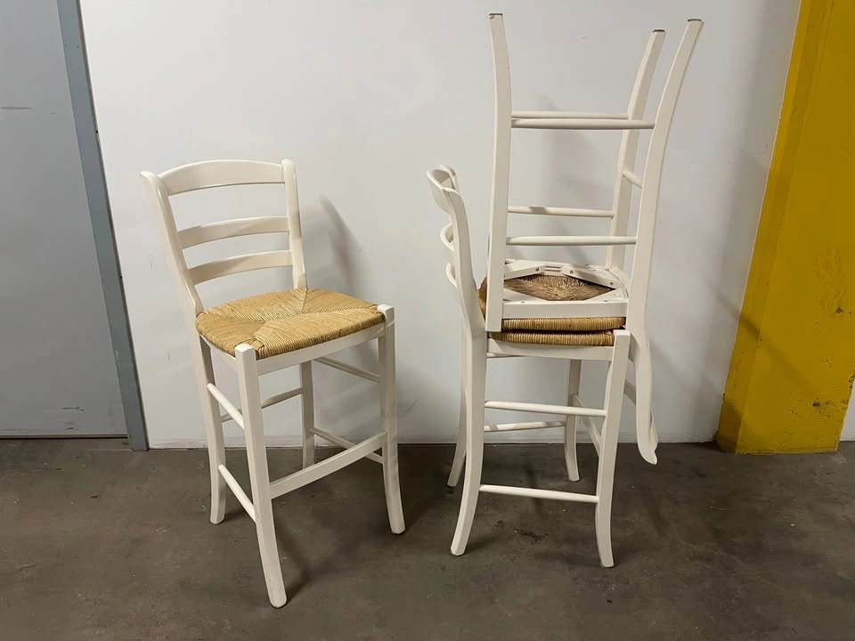 Pottery Barn Ladder-Back Rush Seat Dining Chairs - photo 2