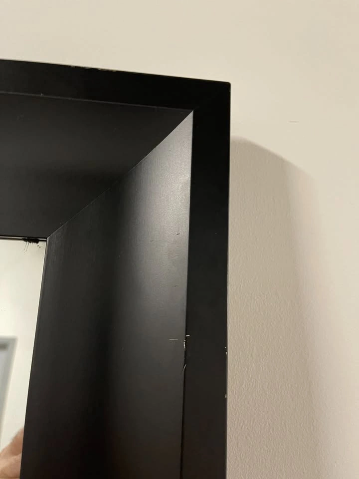 Large 37x47 Black Frame Beveled Mirror - photo 3