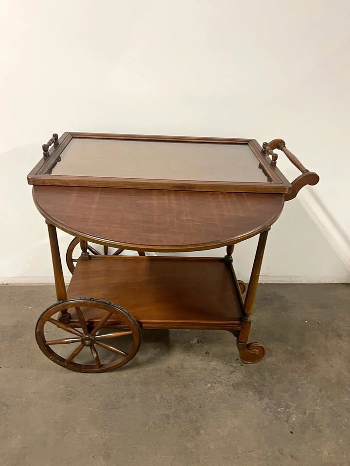 Vintage Mid Century Drop-Leaf Tea Cart