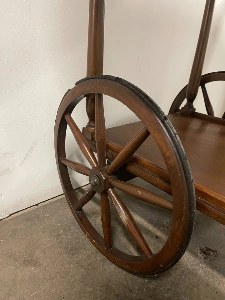 Vintage Mid Century Drop-Leaf Tea Cart - photo 3