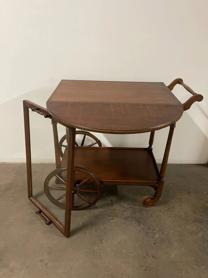 Vintage Mid Century Drop-Leaf Tea Cart - photo 4