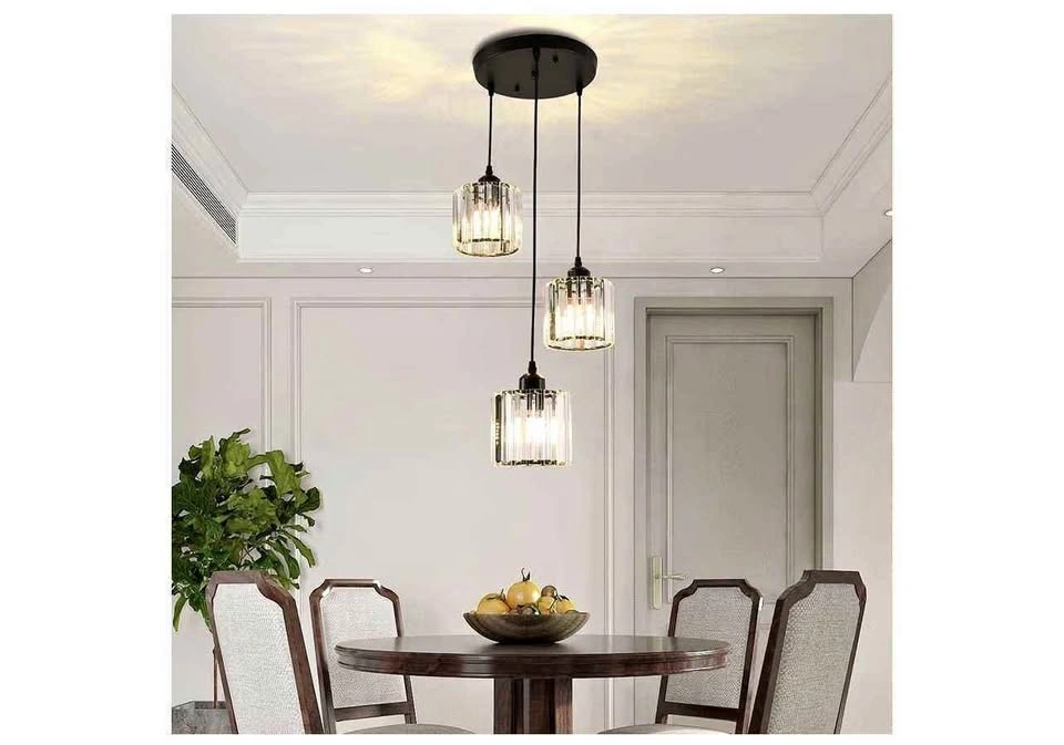 Cainjiazh Crystal Pendant Lights Round Ceiling