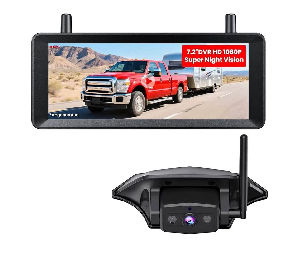 AUTO-VOX RV Wireless Backup Camera 1080P 7.2" DVR System