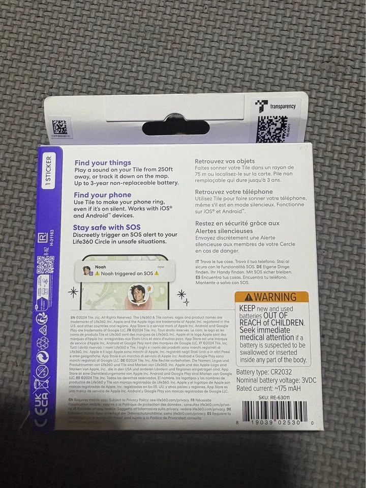 Life360 Tile Sticker - Small Bluetooth Tracker - Sealed Box - photo 2