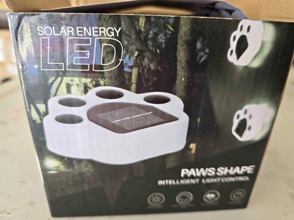 Brand new 4 Solar Energy LED Paw Shape Garden Lights($20)