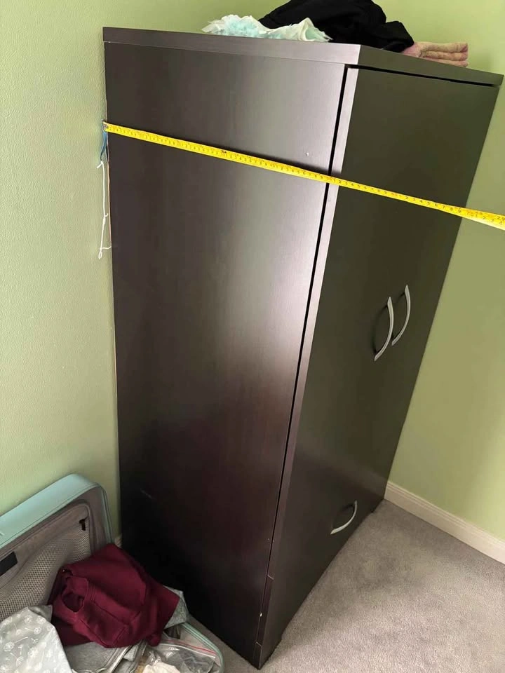 Espresso 2-Door Wardrobe with Drawer - photo 2