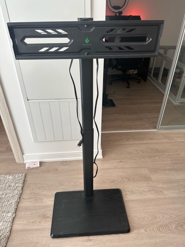 TV Stand – Height Adjustable, Swivel, Built-in Power Outlet - photo 3