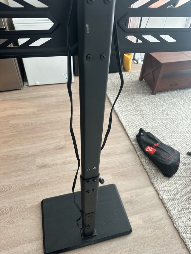 TV Stand – Height Adjustable, Swivel, Built-in Power Outlet - photo 4