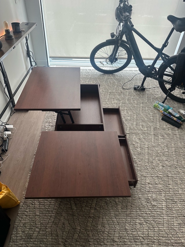 Lift Top Coffee Table with Storage Drawers - photo 2
