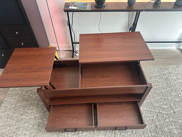 Lift Top Coffee Table with Storage Drawers - photo 3