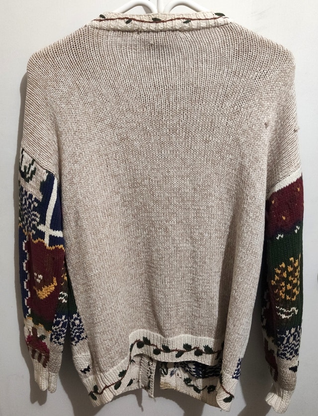 Vintage 90s Hand Knit Cotton Cardigan Womenswear - photo 3