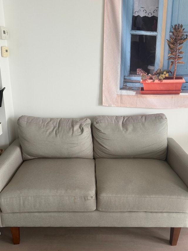 Modern Beige/Grey Loveseat - photo 3