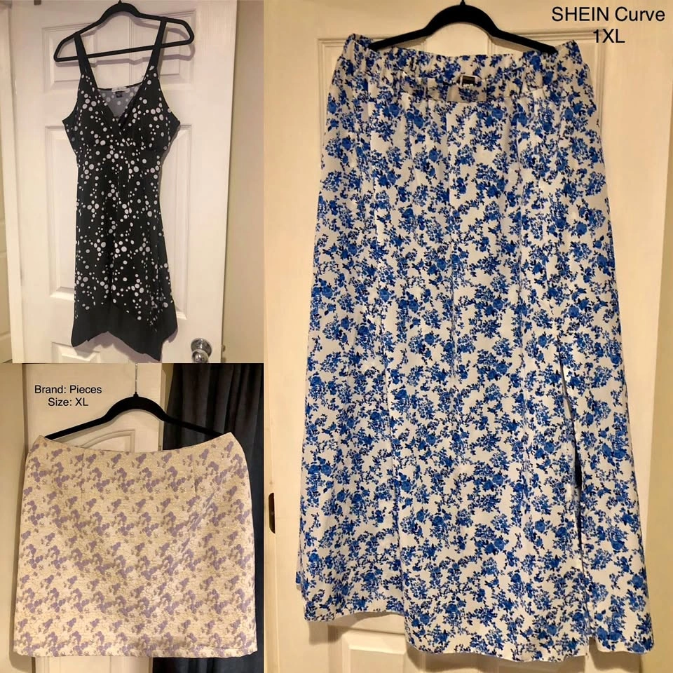Dresses and skirts, $15 each. Closet purge!