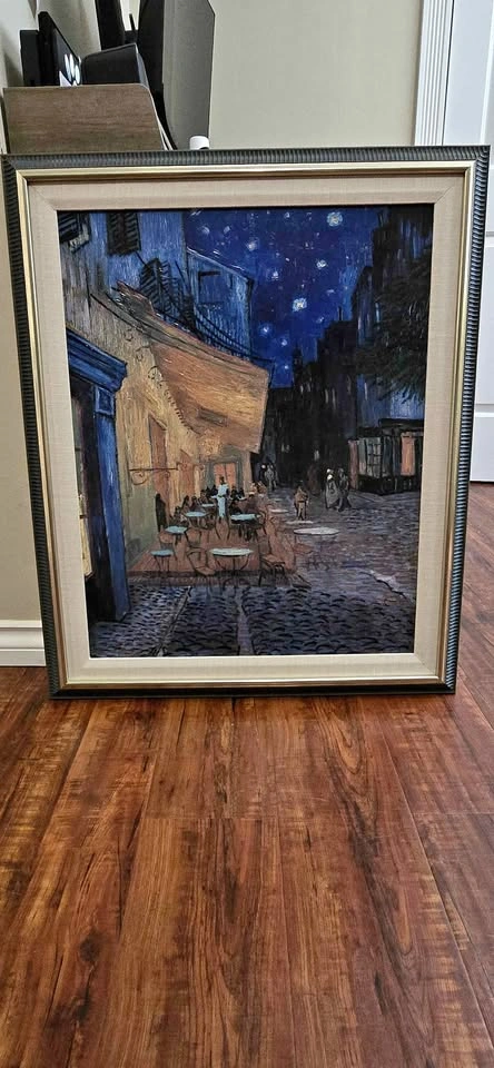 Framed Vincent van Gogh Café Terrace at Night Print