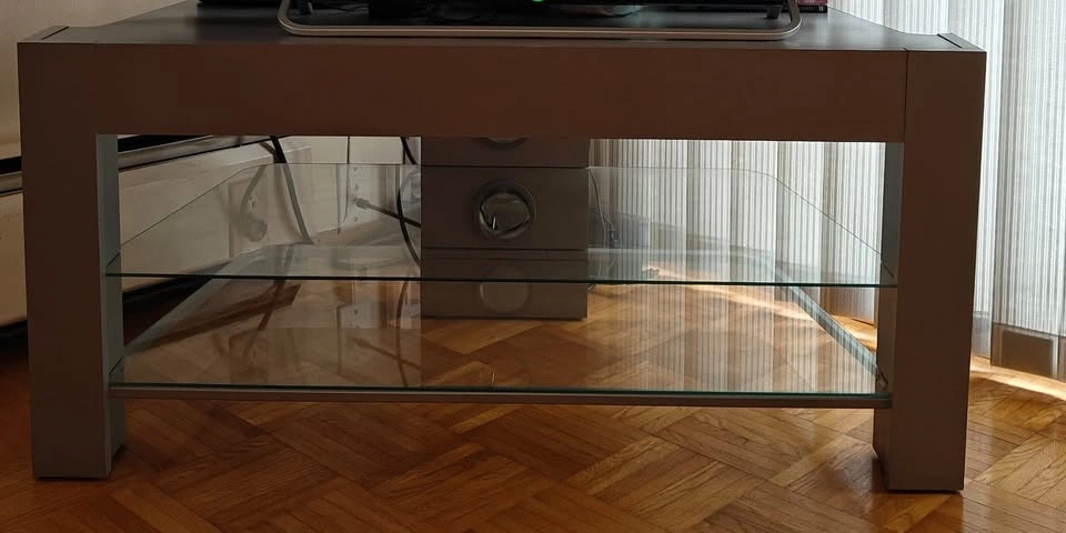 TV STAND unit with cable management holes - Grey - photo 3