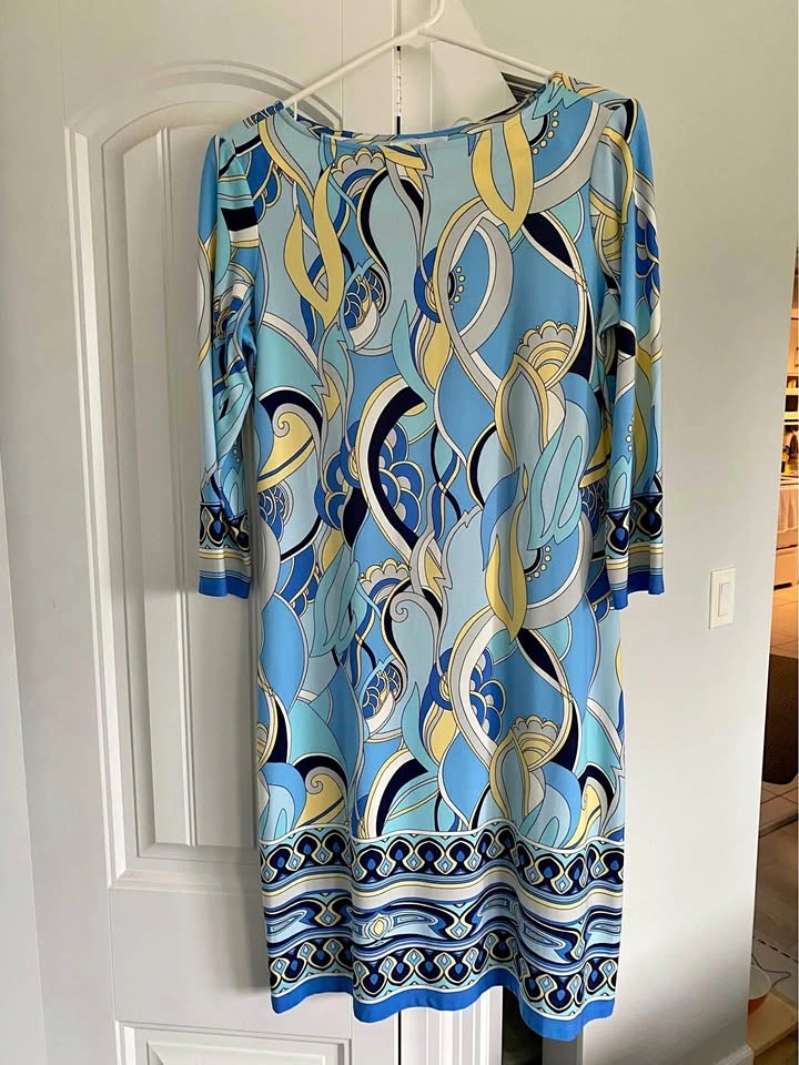 Pucci Style 3/4 Sleeve Shift Dress