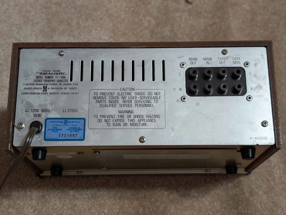 Realistic 31-1986 Stereo Frequency Equalizer - photo 3