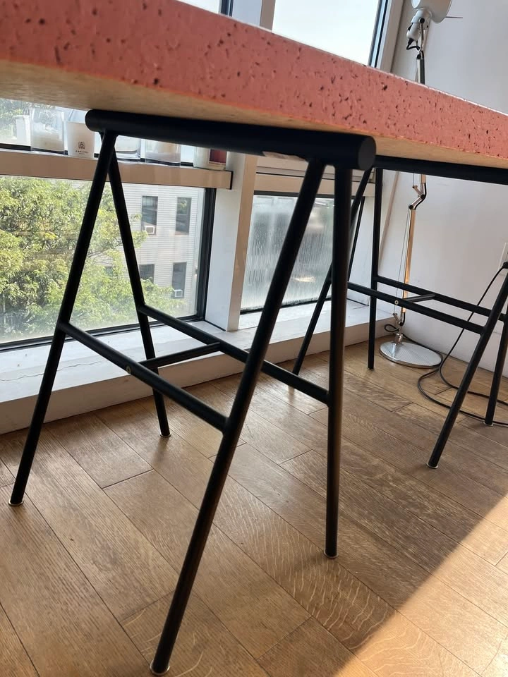 IKEA SINNERLIG cork table by Ilse Crawford - repainted in pink - photo 3