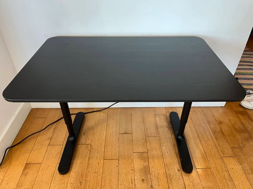 IKEA BEKANT black desk with adjustable legs