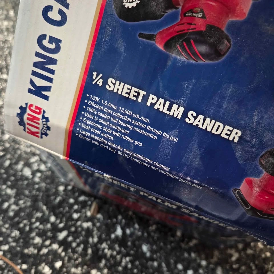 Like New King Canada 1/4 Sheet Palm Sander - Model 8351N - photo 3