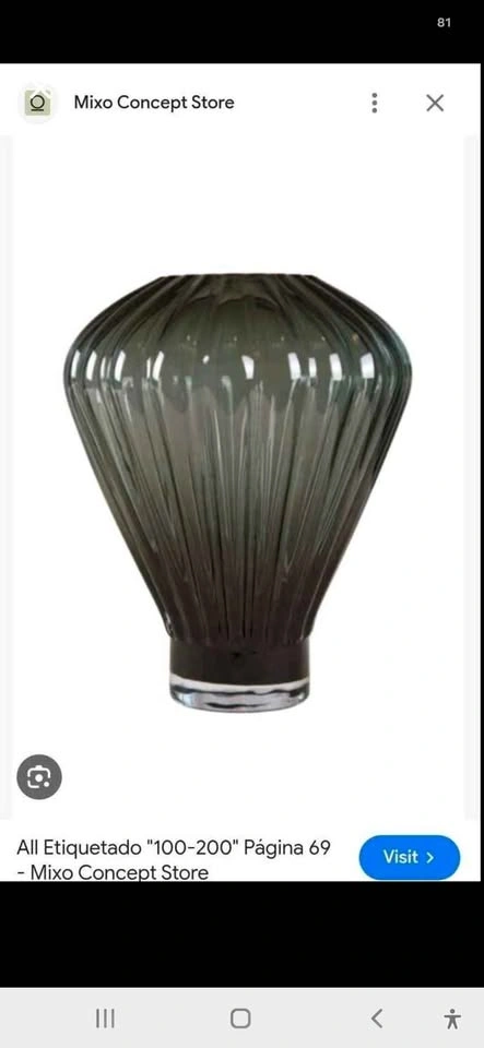 NEW Modern Fluted Smoked Glass Vase - photo 2