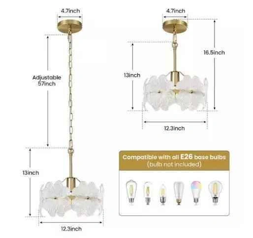 Modern Gold Flower Glass Chandelier - photo 2
