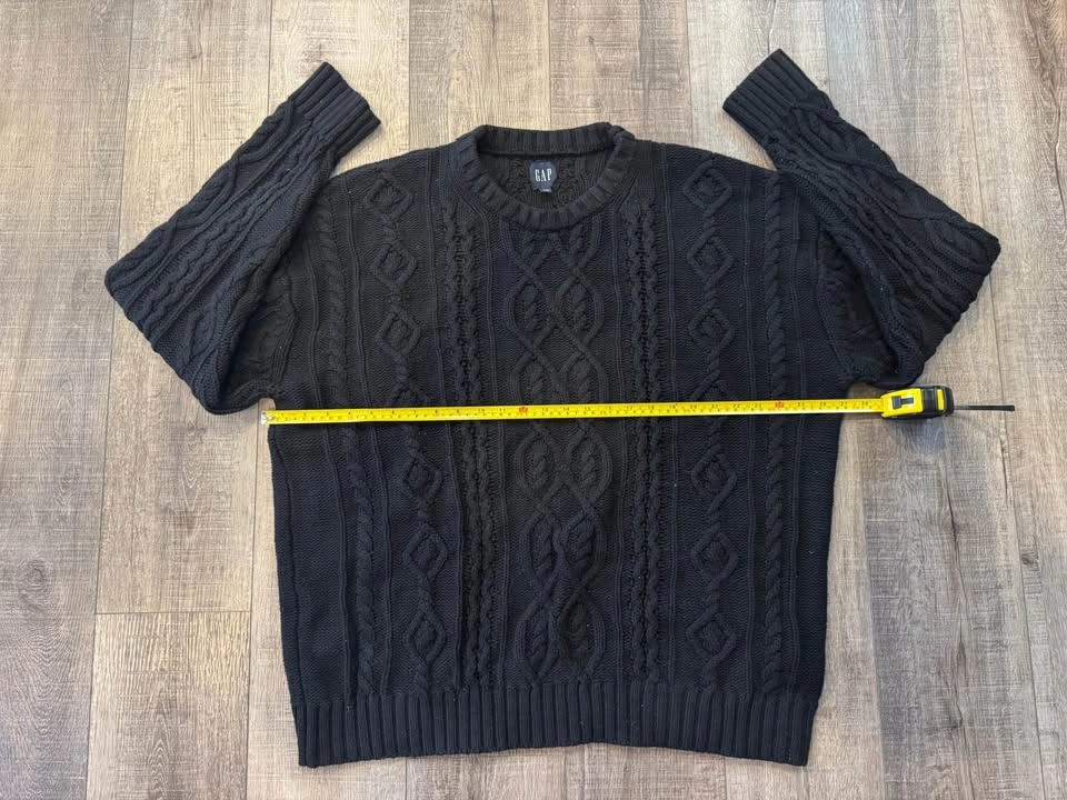 Men’s GAP Cable Knit Sweater XL Black - photo 4