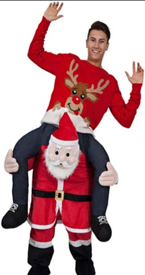 Funny Santa Piggyback Costume – Carry Me / Ride-On Christmas Sui