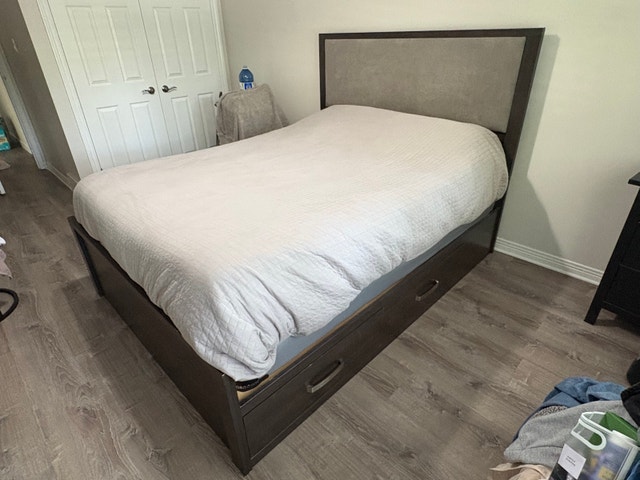Queen Bed Frame with 4 oversized drawers + Box spring - photo 3