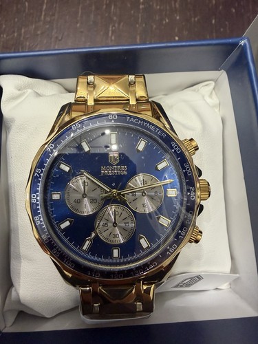 INVICTA Montres Prestige Men 44.5mm Gold Blue Dial Watch