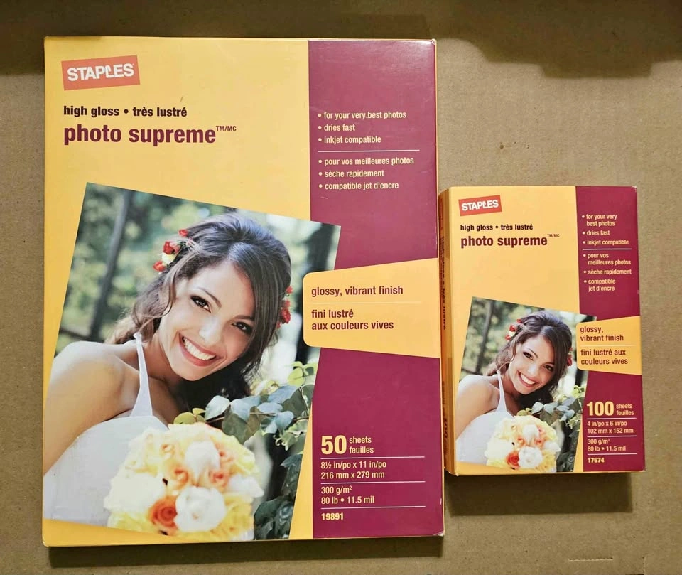 NEW Staples Photo Supreme High Gloss Inkjet Photo Paper