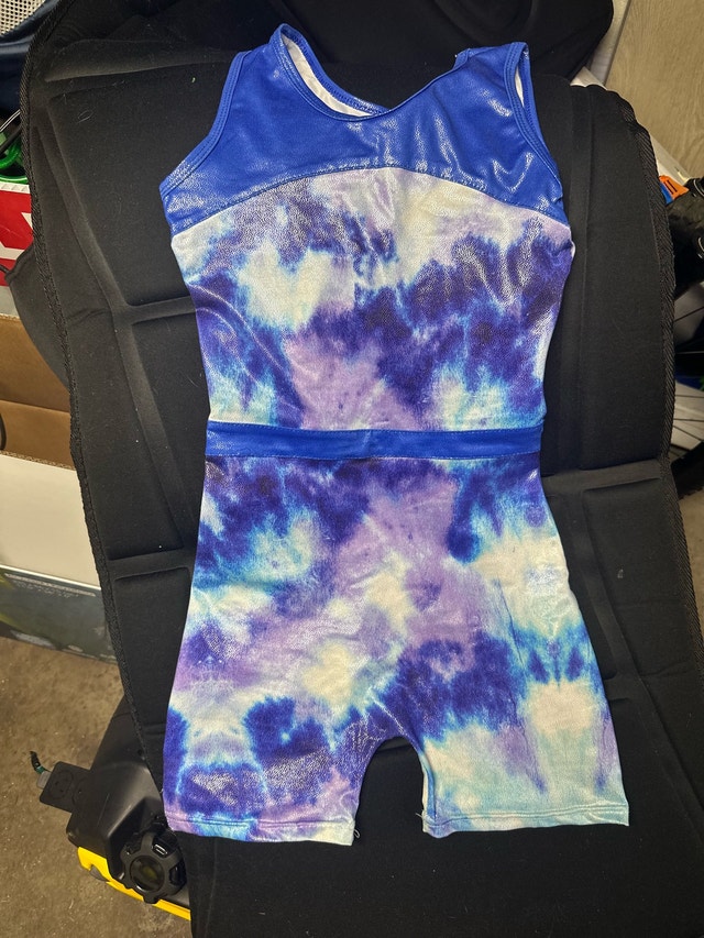 Blue Tie-Dye Gymnastics Leotard Size 150