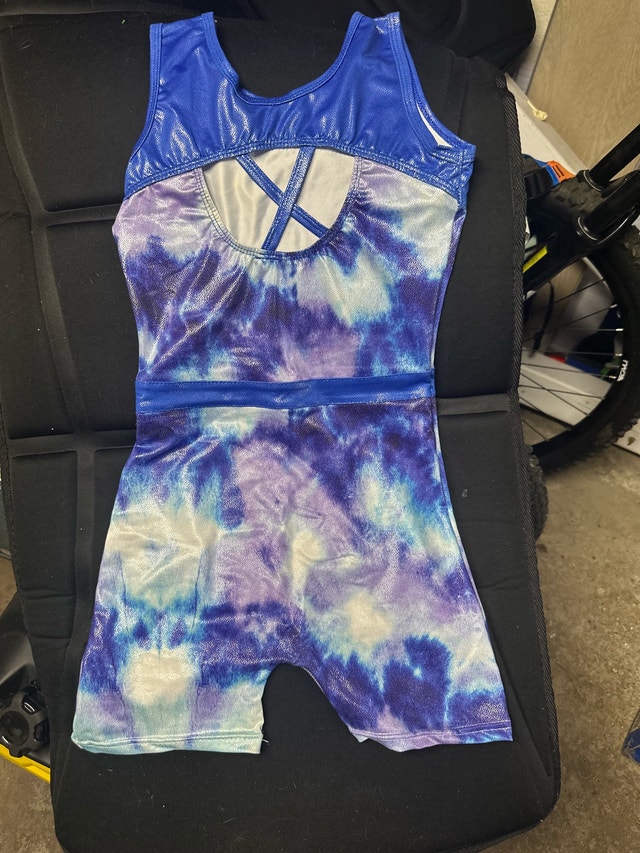 Blue Tie-Dye Gymnastics Leotard Size 150 - photo 2