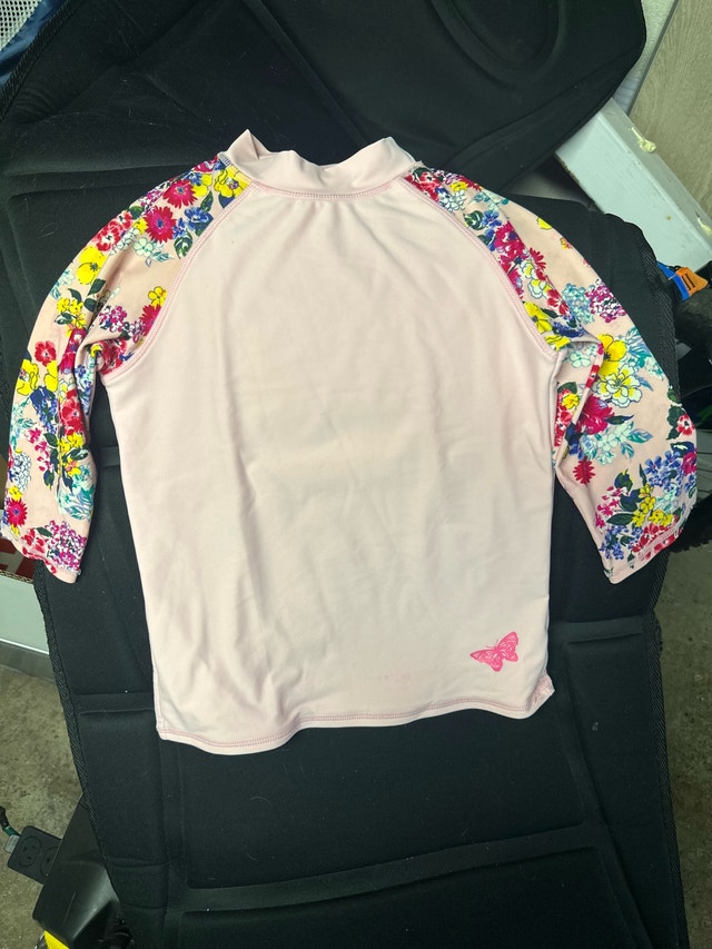Girls Floral Long Sleeve Swim Shirt