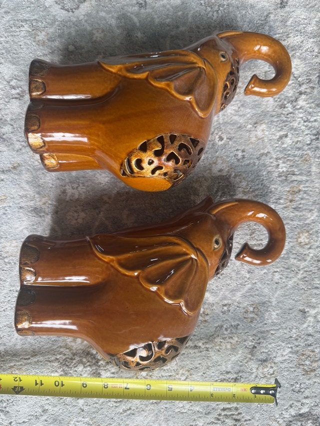 Bombay Ceramic Elephant Statues