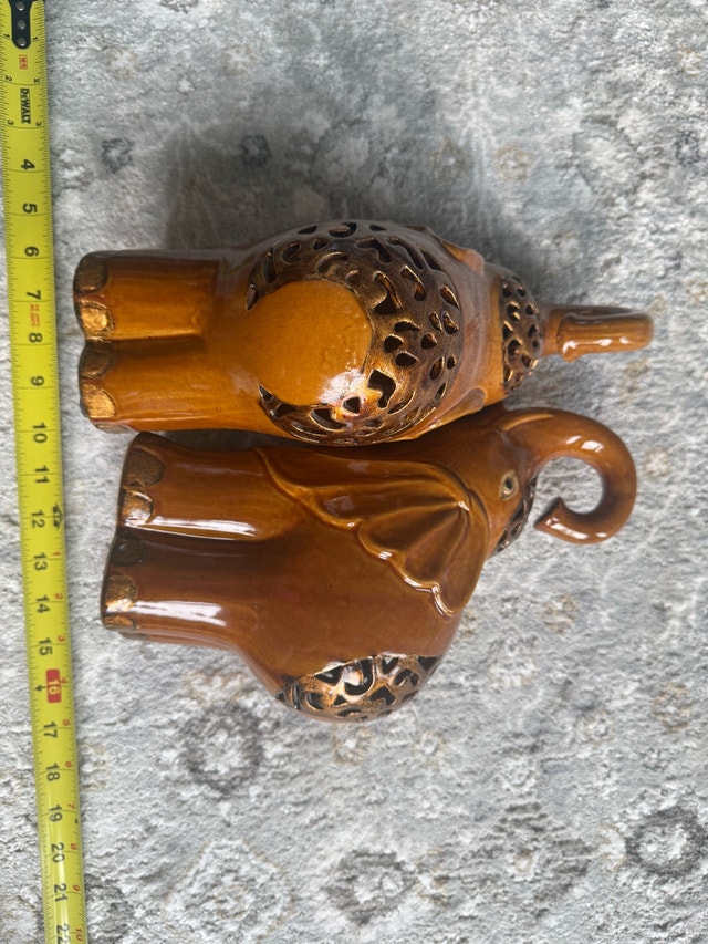 Bombay Ceramic Elephant Statues - photo 4