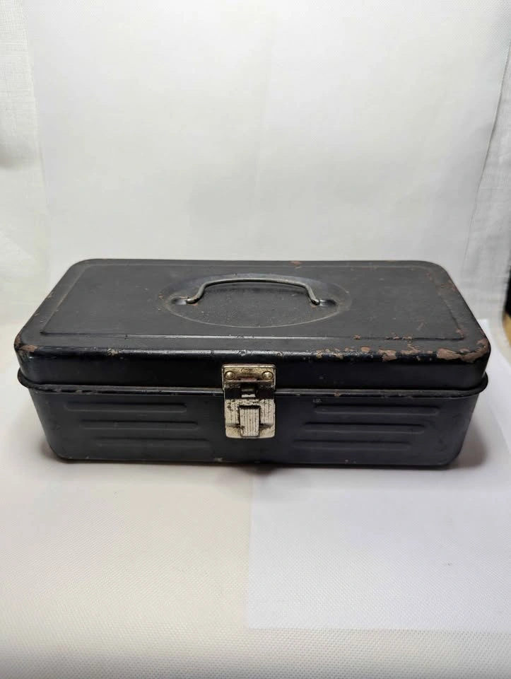 Vintage Liberty Steel Chest Corp Metal Toolbox with Tools - photo 3