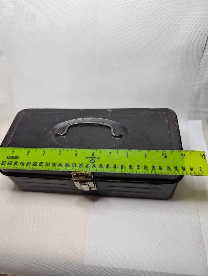 Vintage Liberty Steel Chest Corp Metal Toolbox with Tools - photo 5
