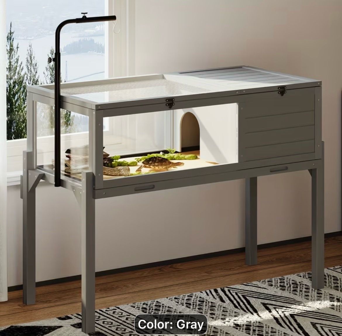 Reptile Terrarium Enclosure with Lamp Support Bracket