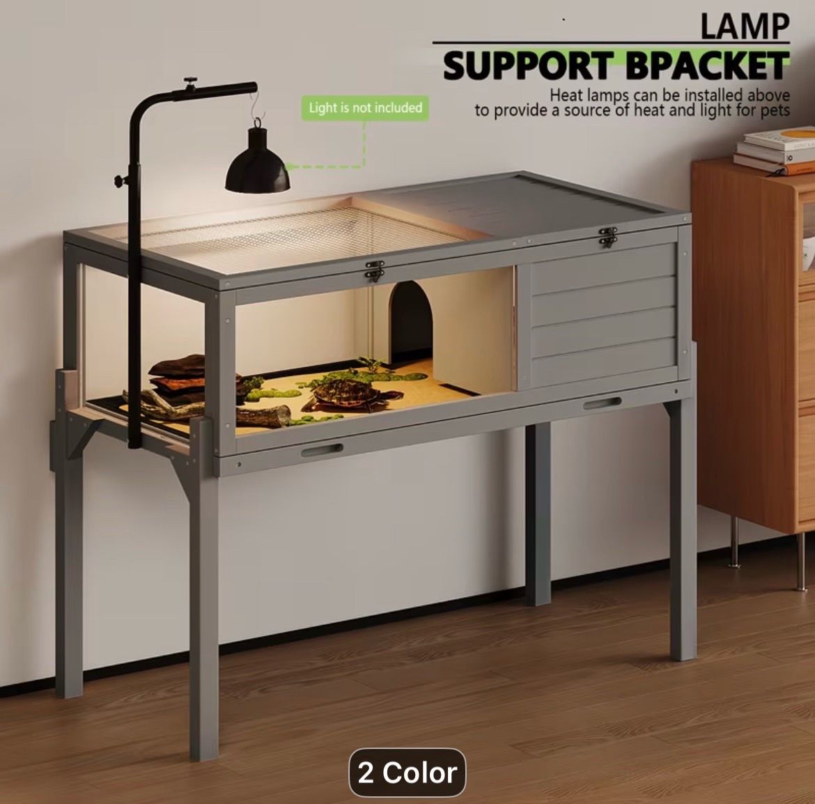 Reptile Terrarium Enclosure with Lamp Support Bracket - photo 4